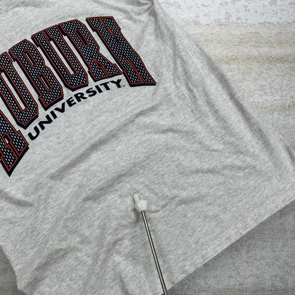 Vintage Auburn Shirt Grey Cotton Short Sleeve 90s_5